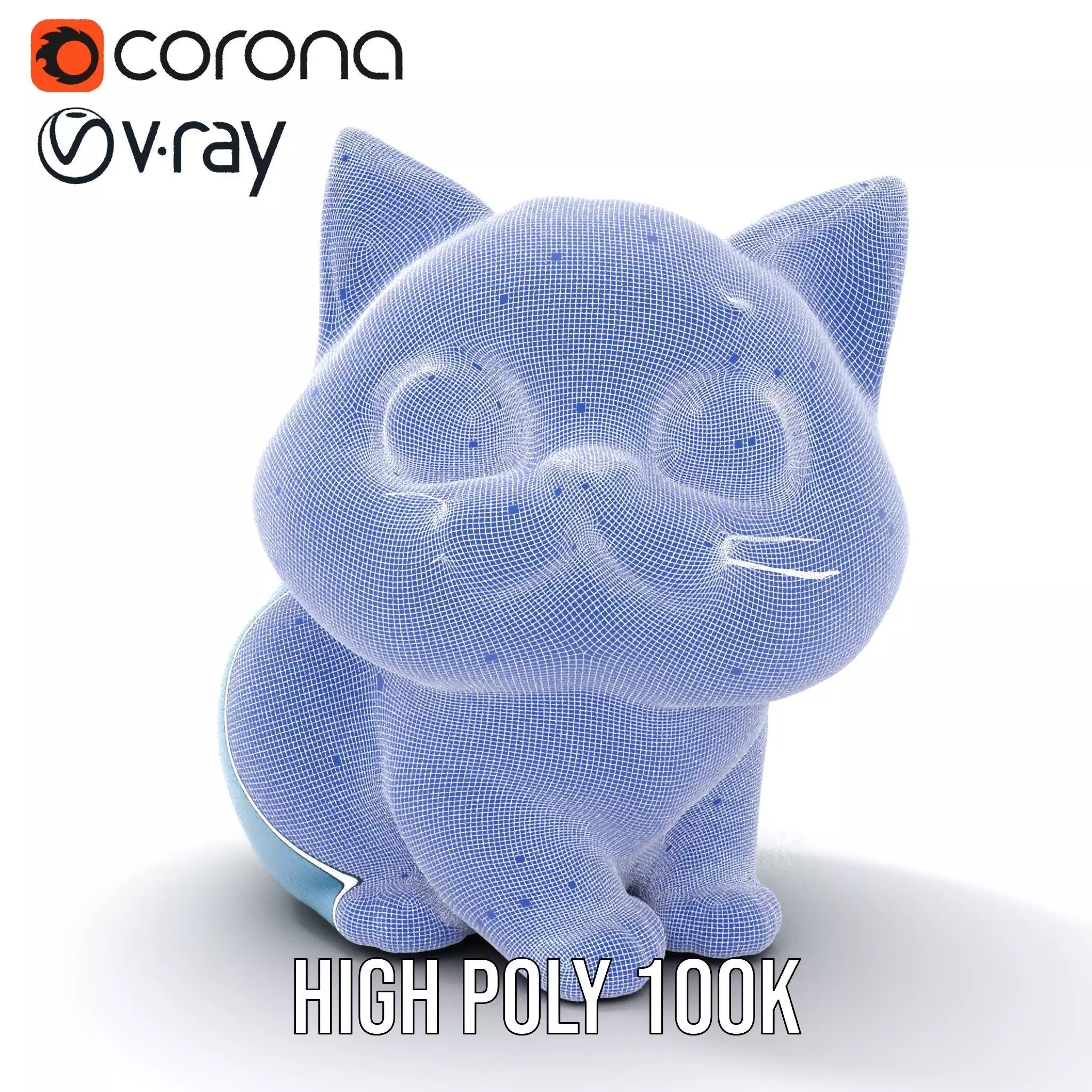 Adorable Blue Kitten model pack Low-poly 3D model_31