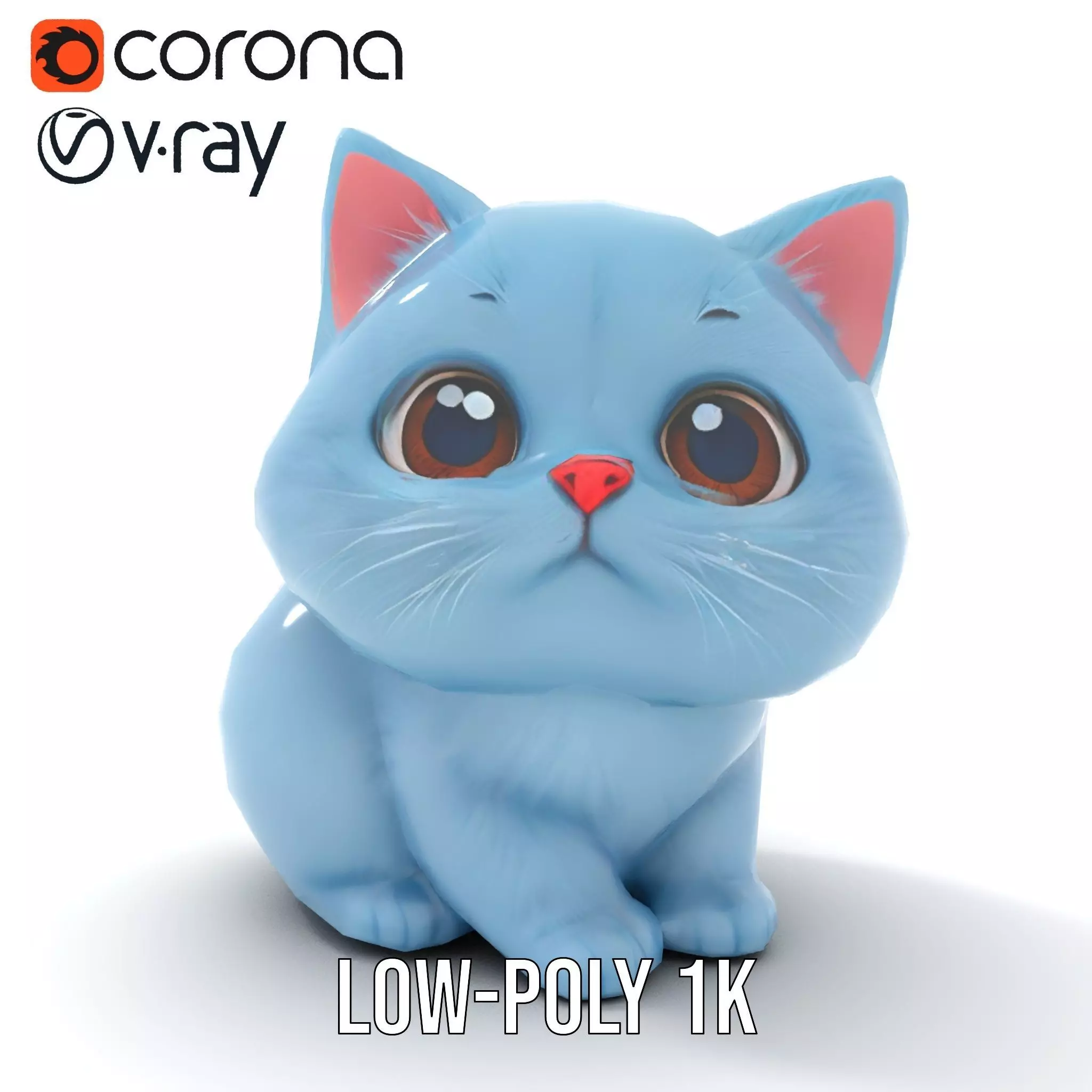 Adorable Blue Kitten model pack Low-poly 3D model_30