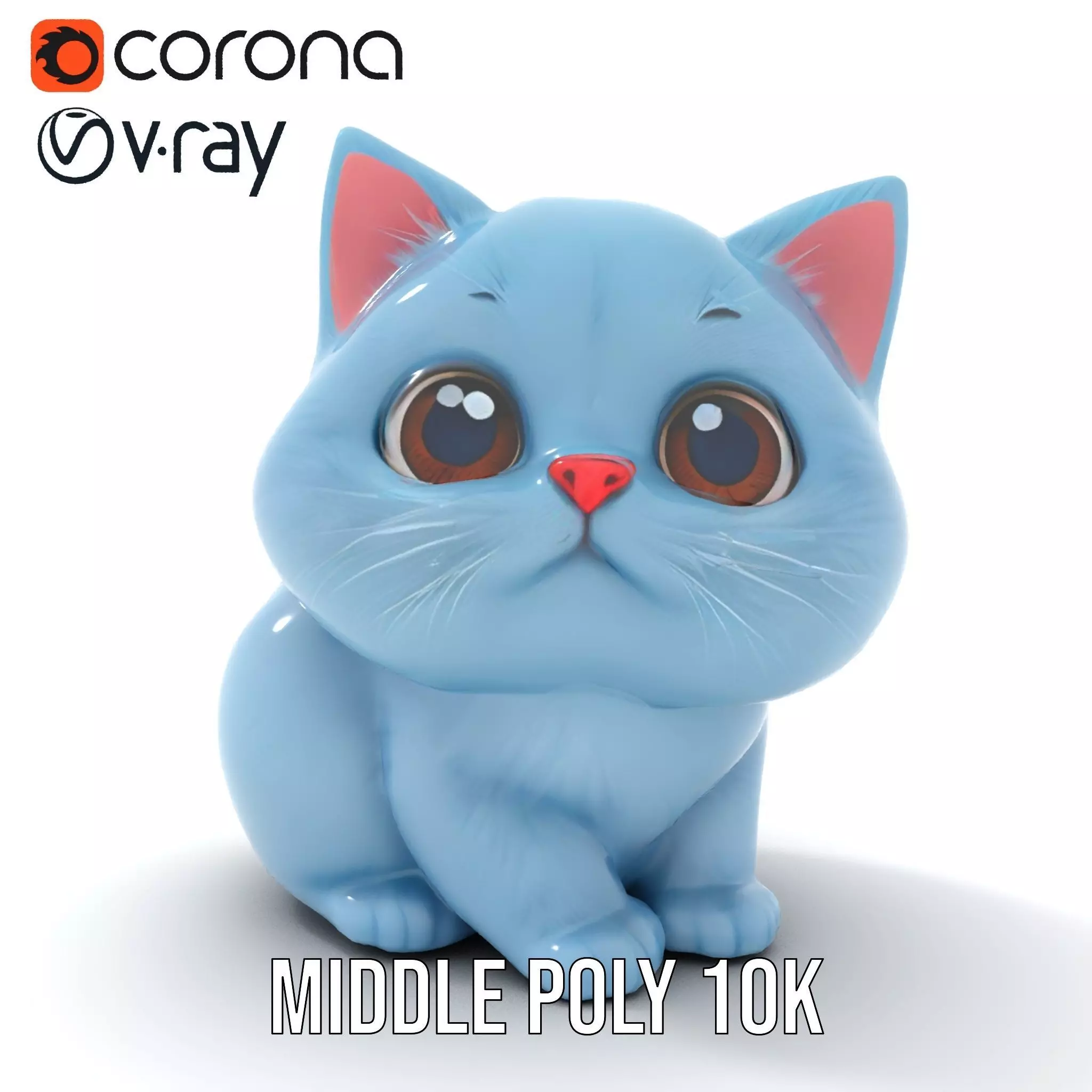 Adorable Blue Kitten model pack Low-poly 3D model_5
