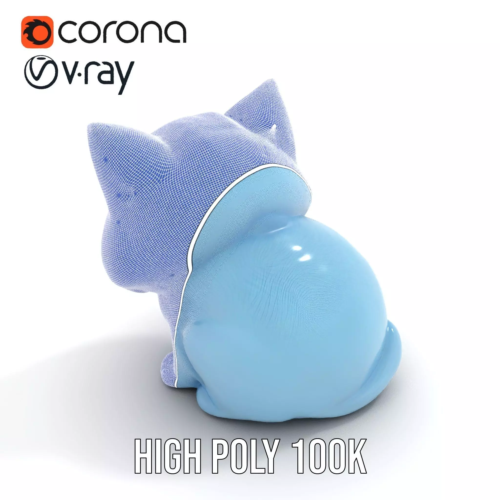Adorable Blue Kitten model pack Low-poly 3D model_32