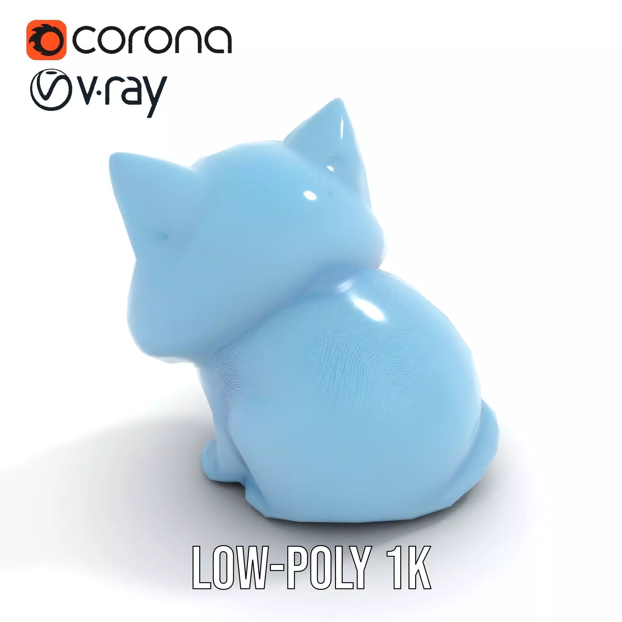Adorable Blue Kitten model pack Low-poly 3D model_9