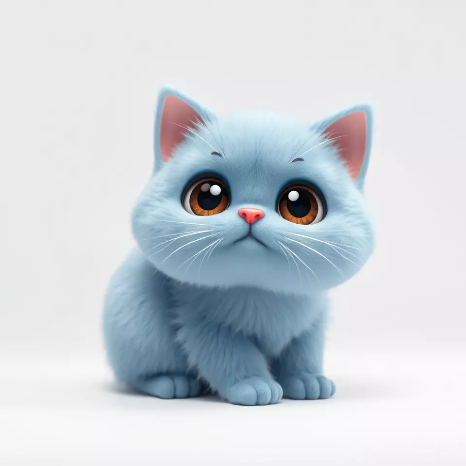 Adorable Blue Kitten model pack Low-poly 3D model_2