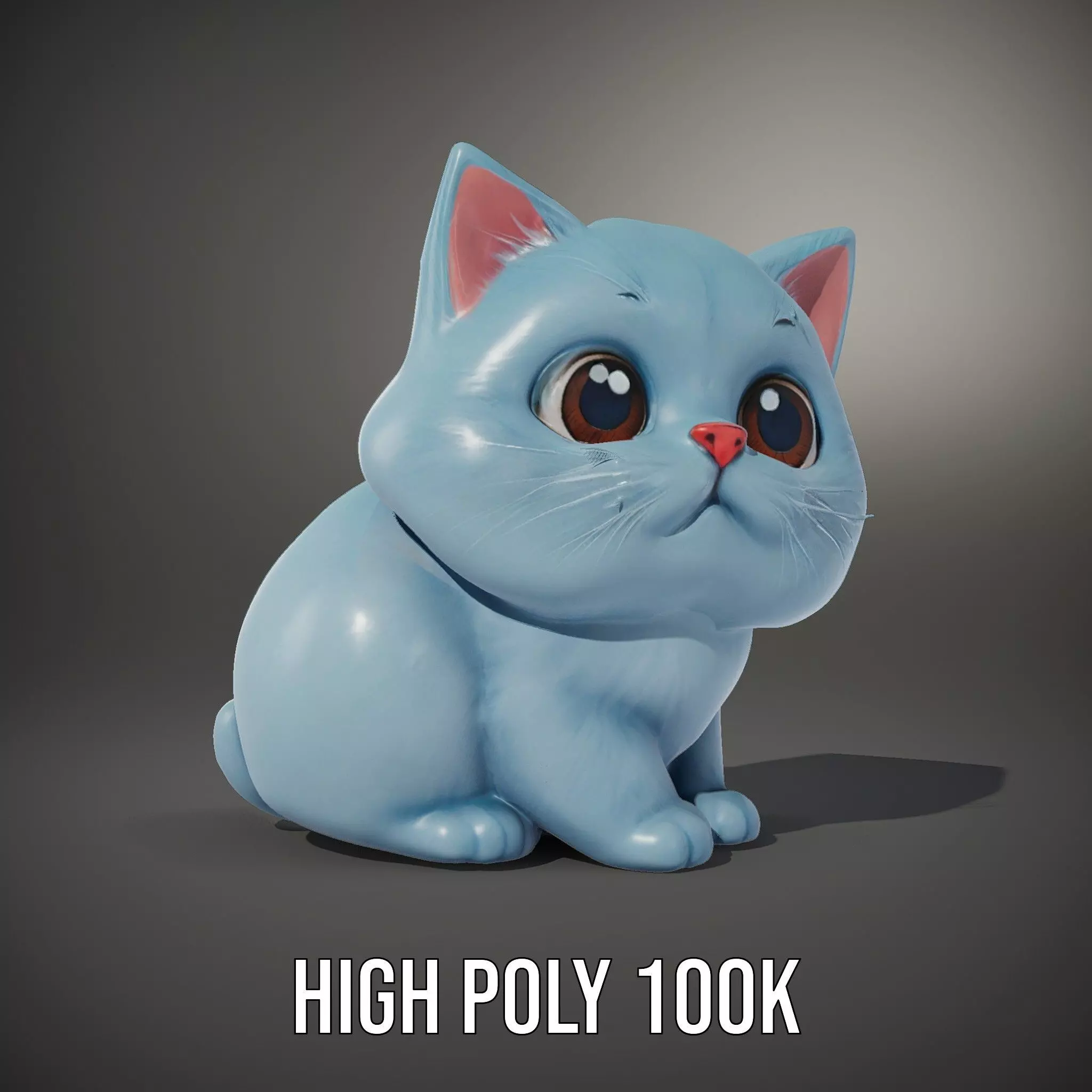 Adorable Blue Kitten model pack Low-poly 3D model_8