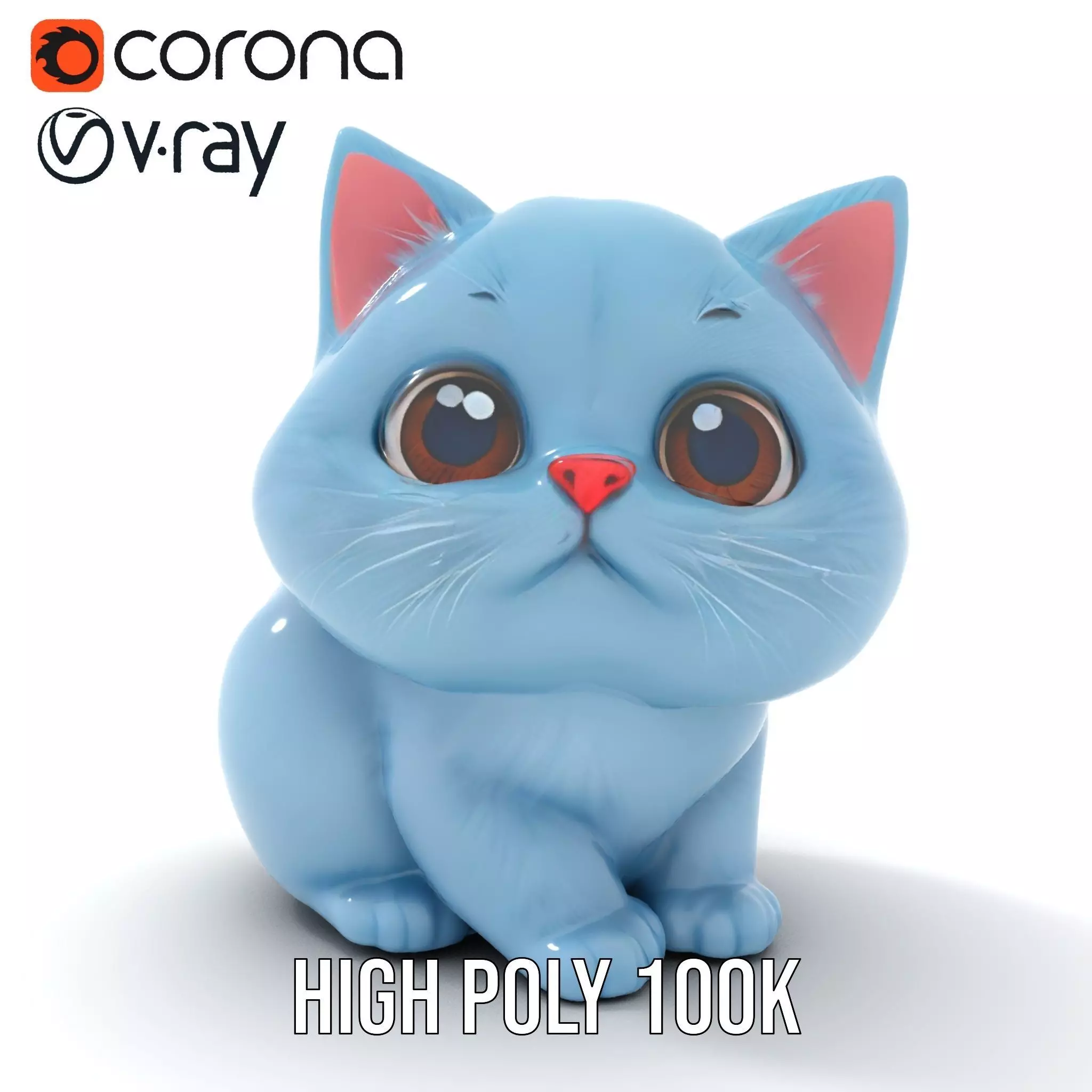 Adorable Blue Kitten model pack Low-poly 3D model_23