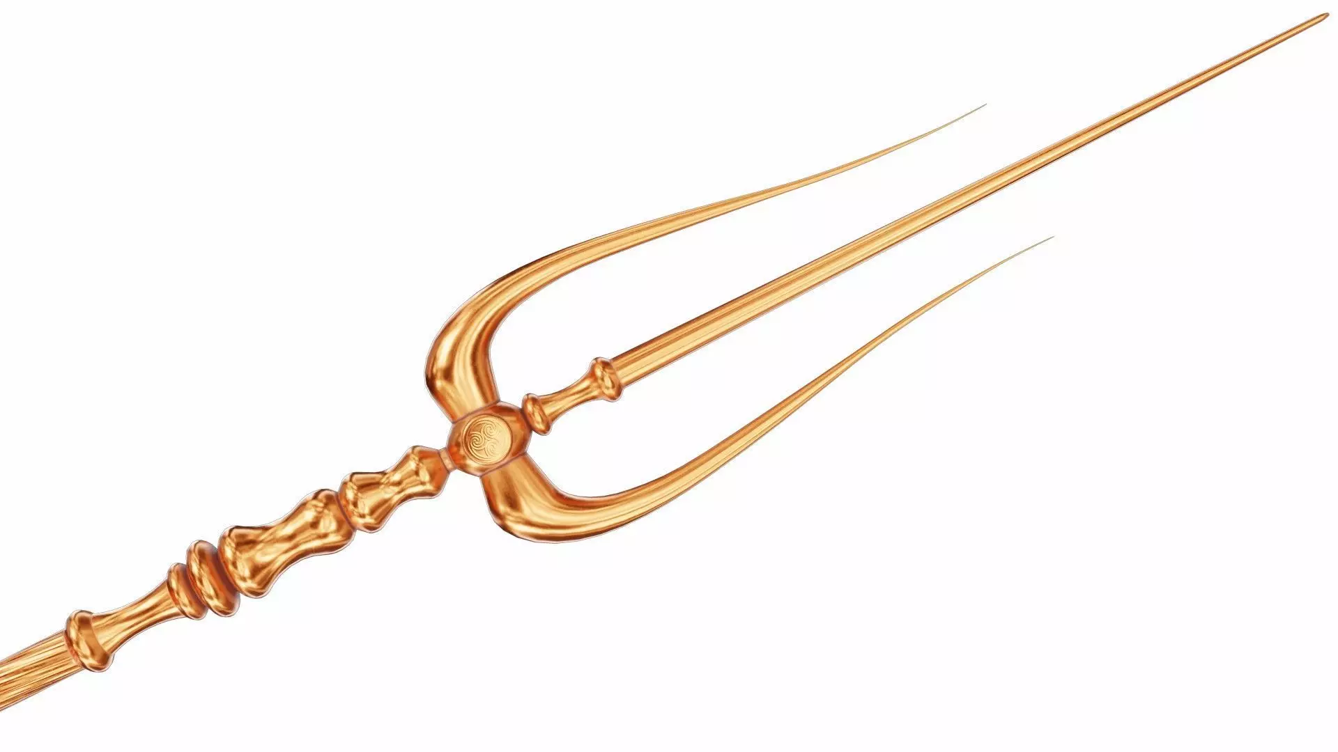 Carved trident 3D model_1