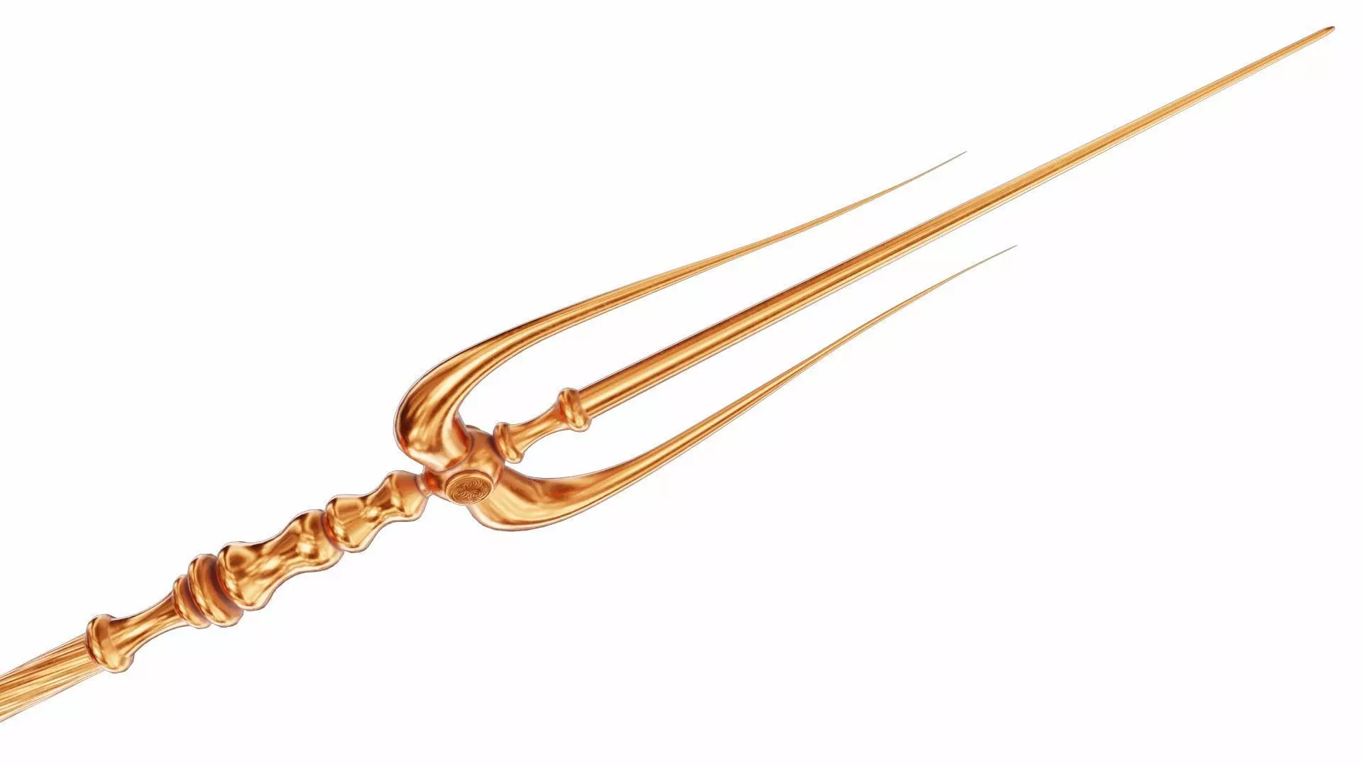 Carved trident 3D model_5