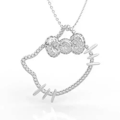 Stunning Hello Kitty Diamond Pendant 3D print model