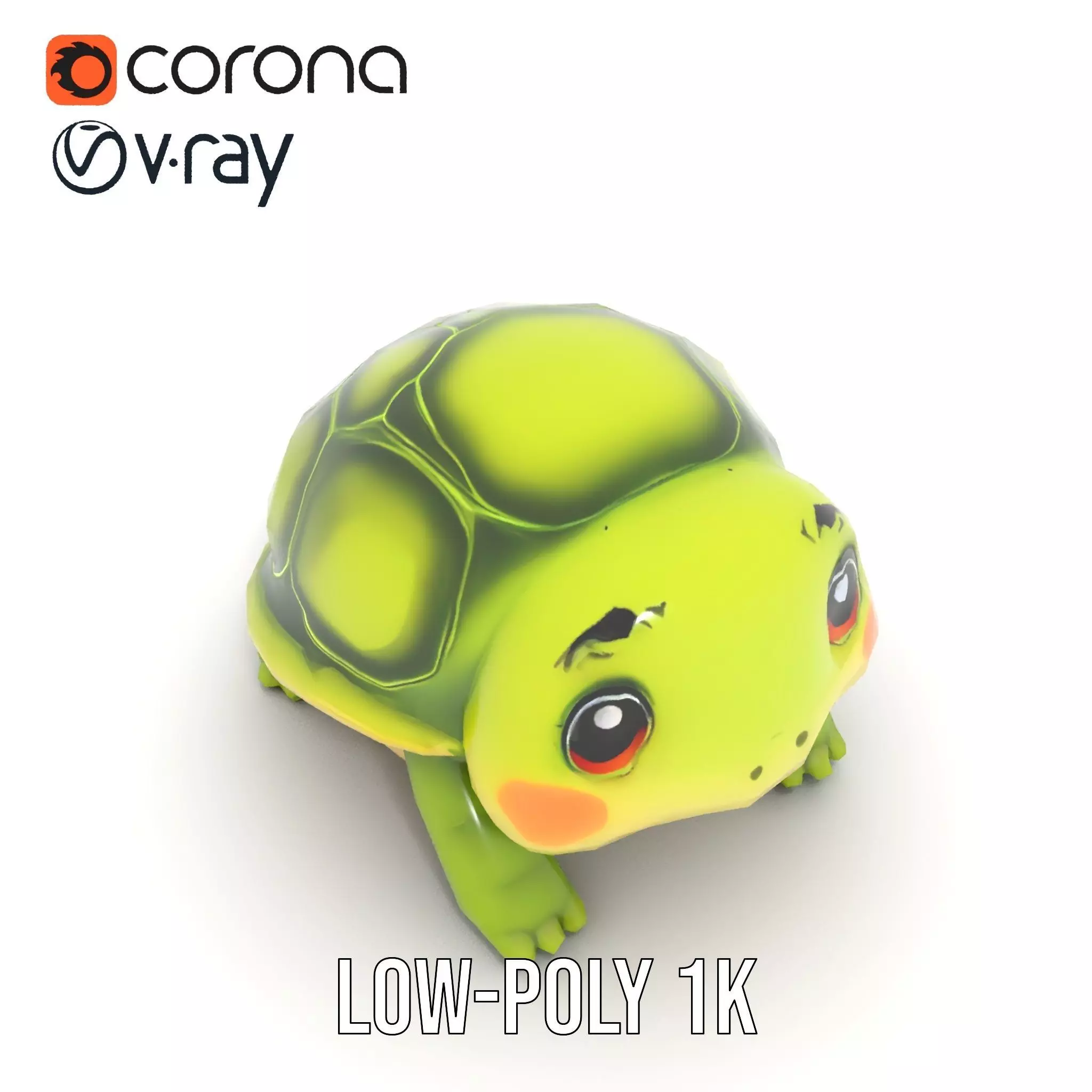 Cheerful Green Turtle model pack Low-poly 3D model_14