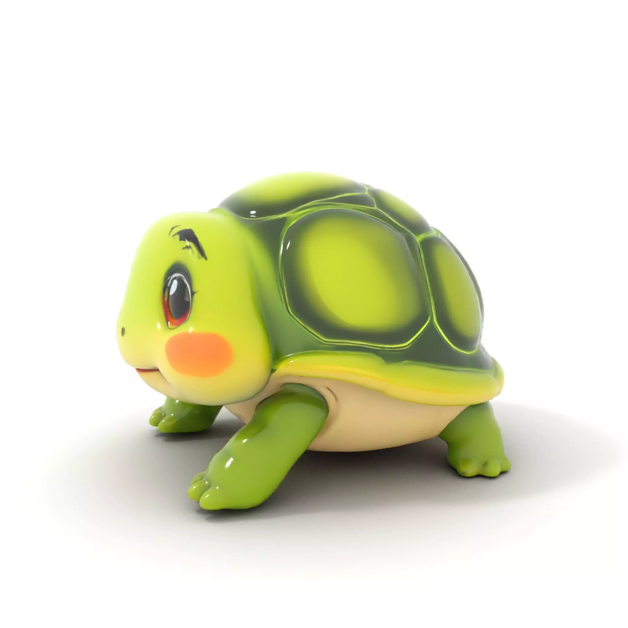 Cheerful Green Turtle model pack Low-poly 3D model_11