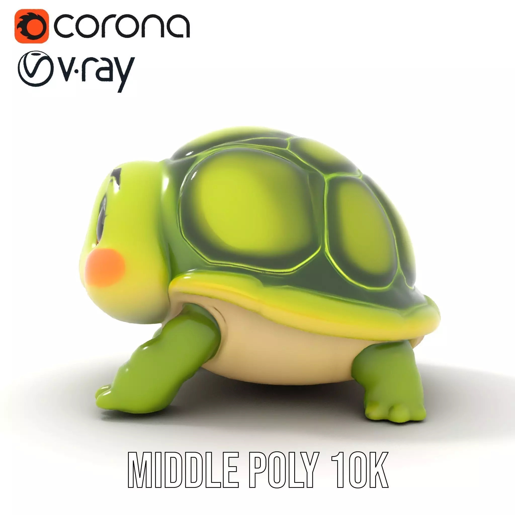 Cheerful Green Turtle model pack Low-poly 3D model_5