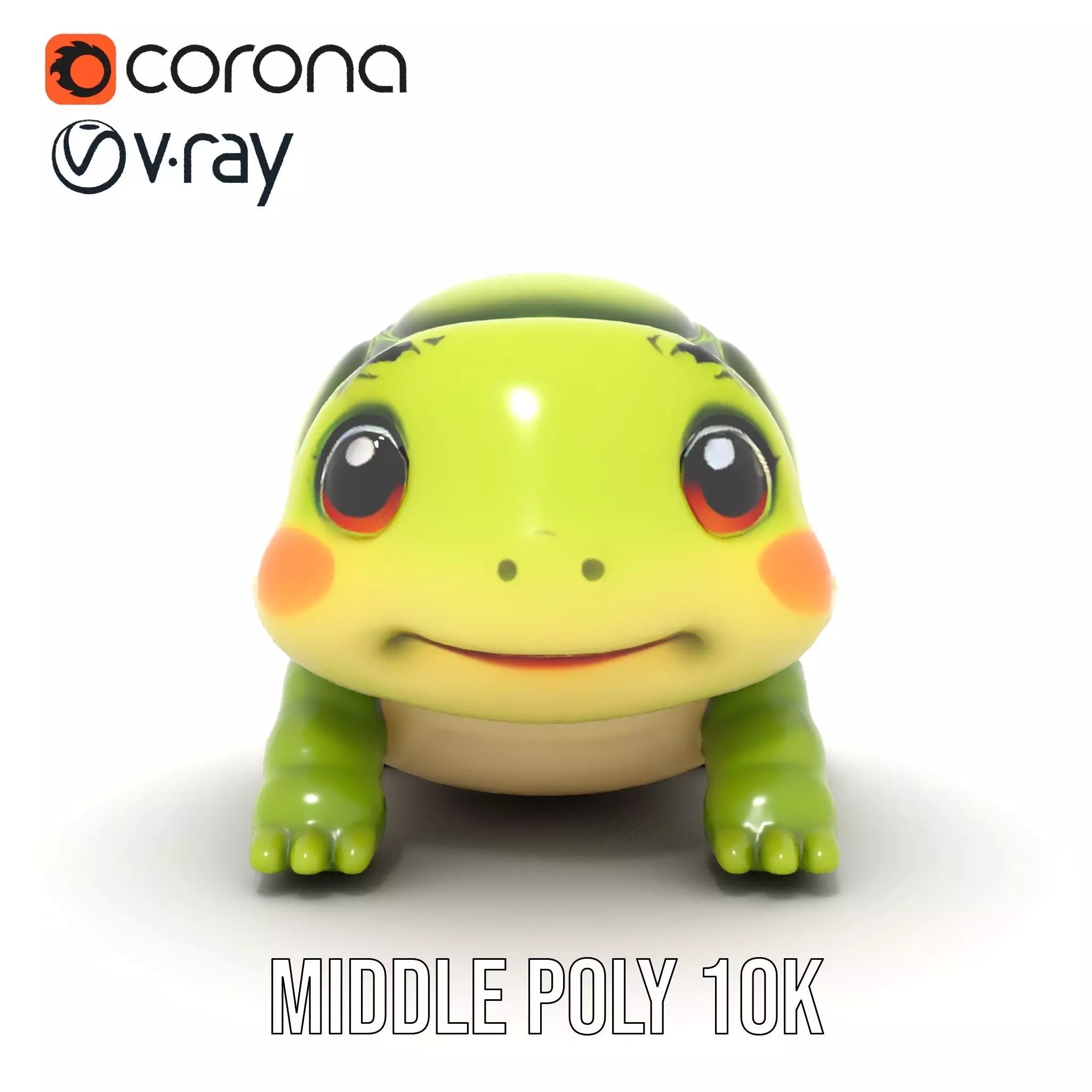 Cheerful Green Turtle model pack Low-poly 3D model_15