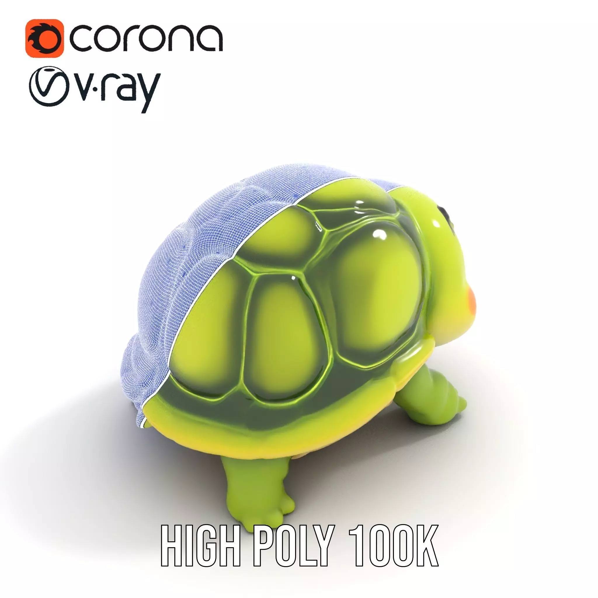 Cheerful Green Turtle model pack Low-poly 3D model_23