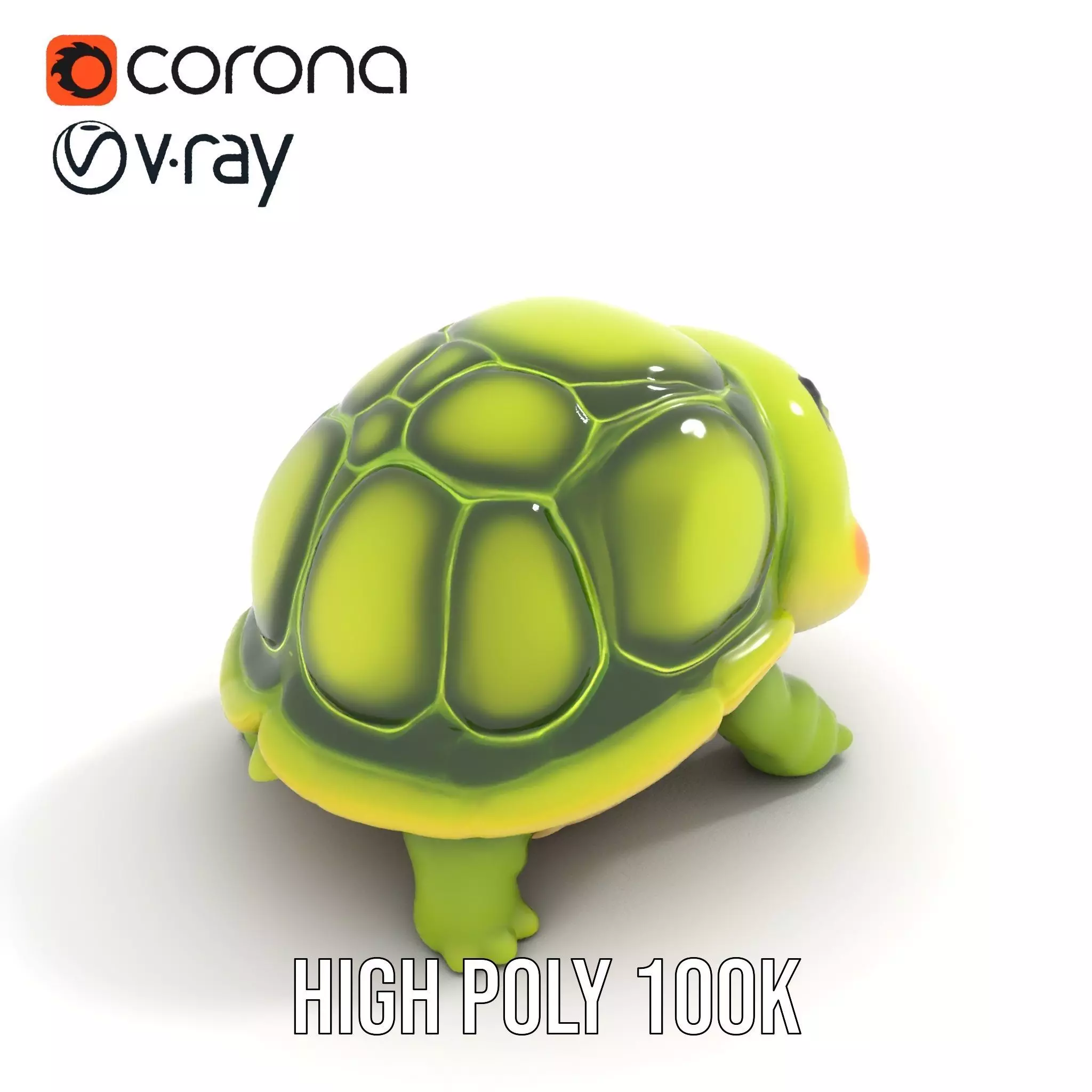 Cheerful Green Turtle model pack Low-poly 3D model_17