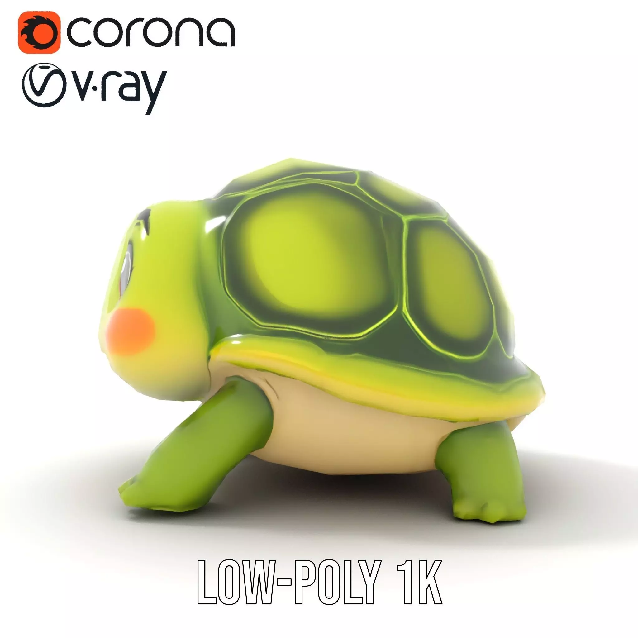 Cheerful Green Turtle model pack Low-poly 3D model_9