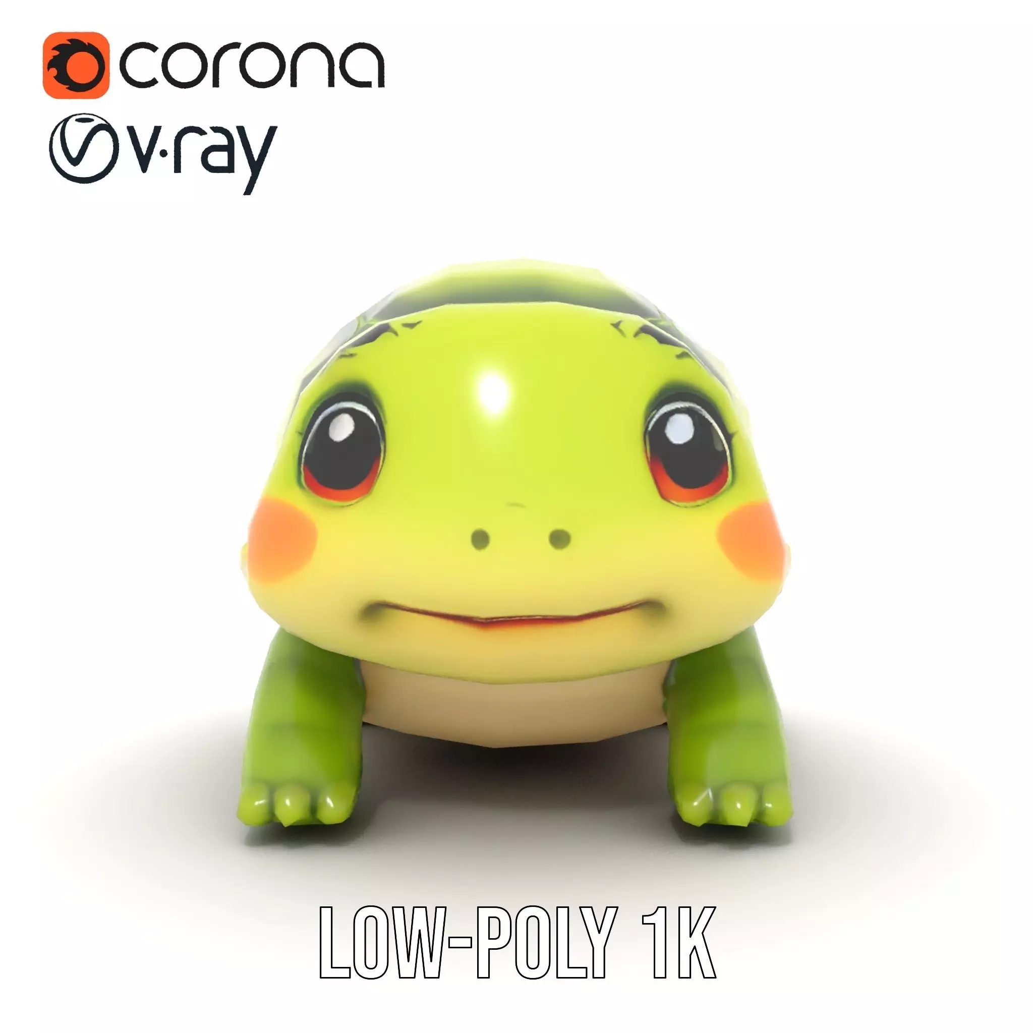 Cheerful Green Turtle model pack Low-poly 3D model_16