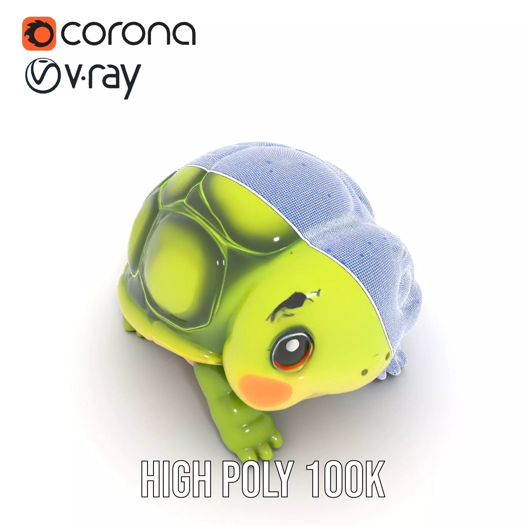 Cheerful Green Turtle model pack Low-poly 3D model_29