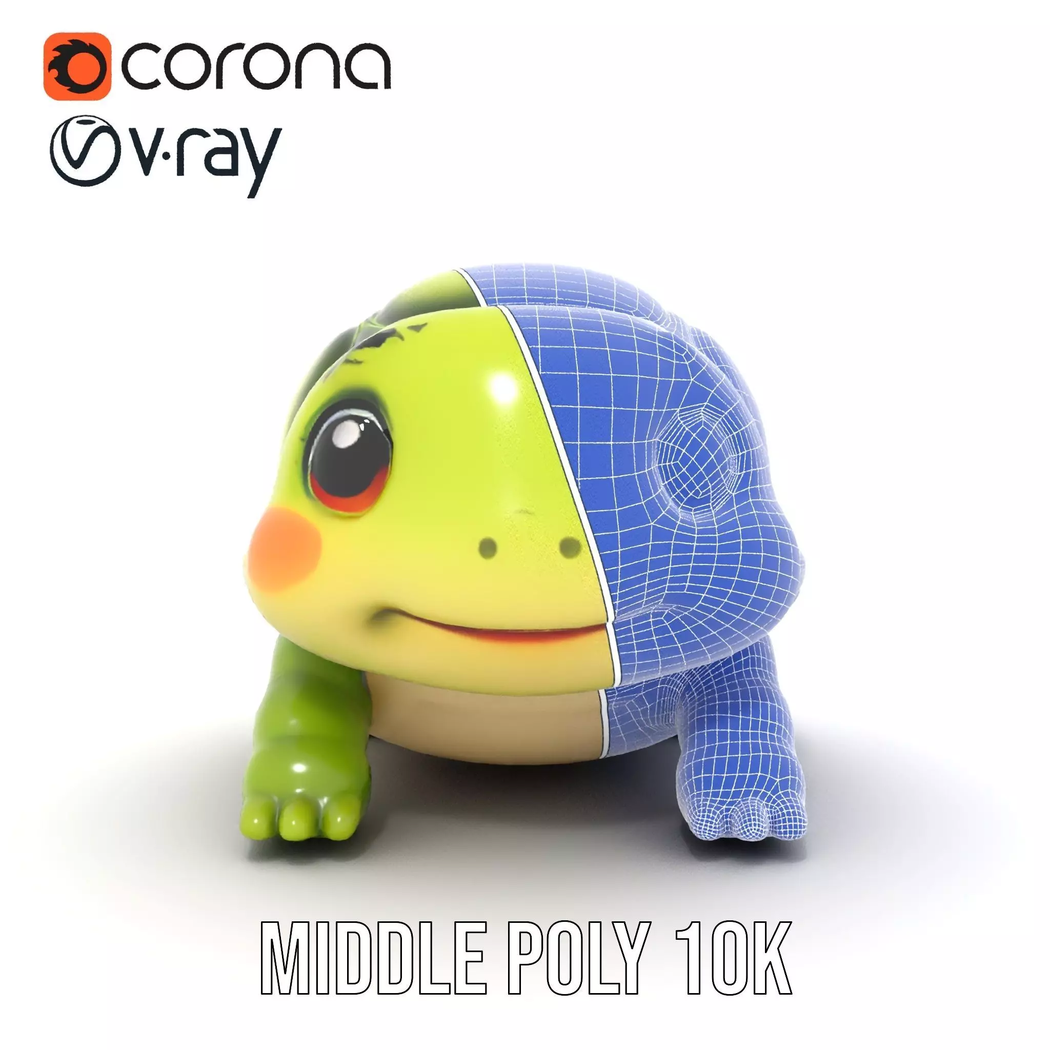 Cheerful Green Turtle model pack Low-poly 3D model_21