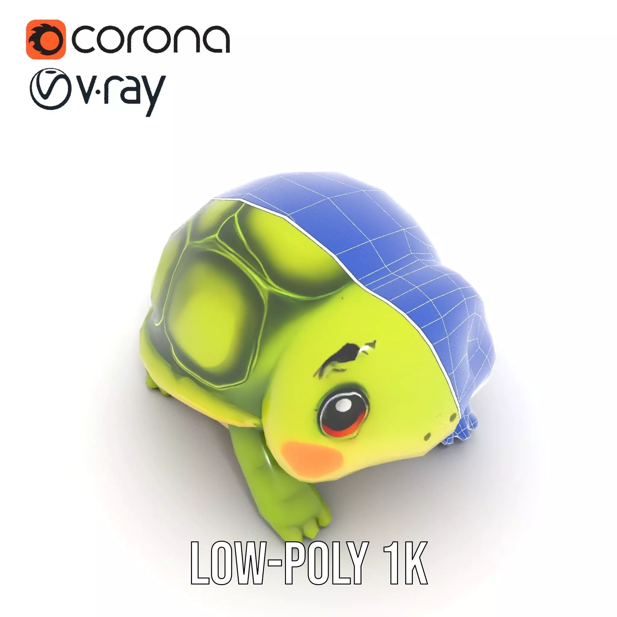 Cheerful Green Turtle model pack Low-poly 3D model_22