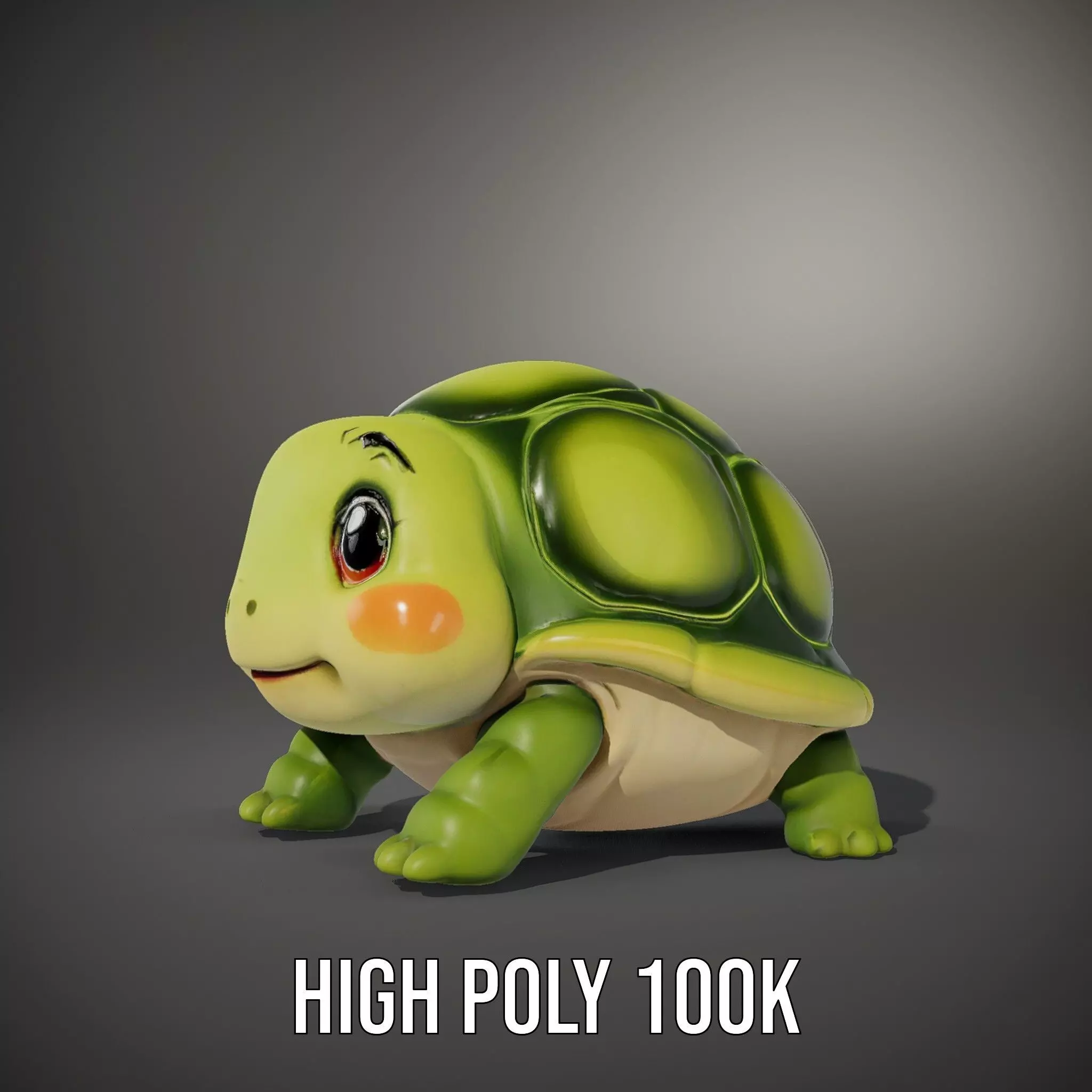 Cheerful Green Turtle model pack Low-poly 3D model_8