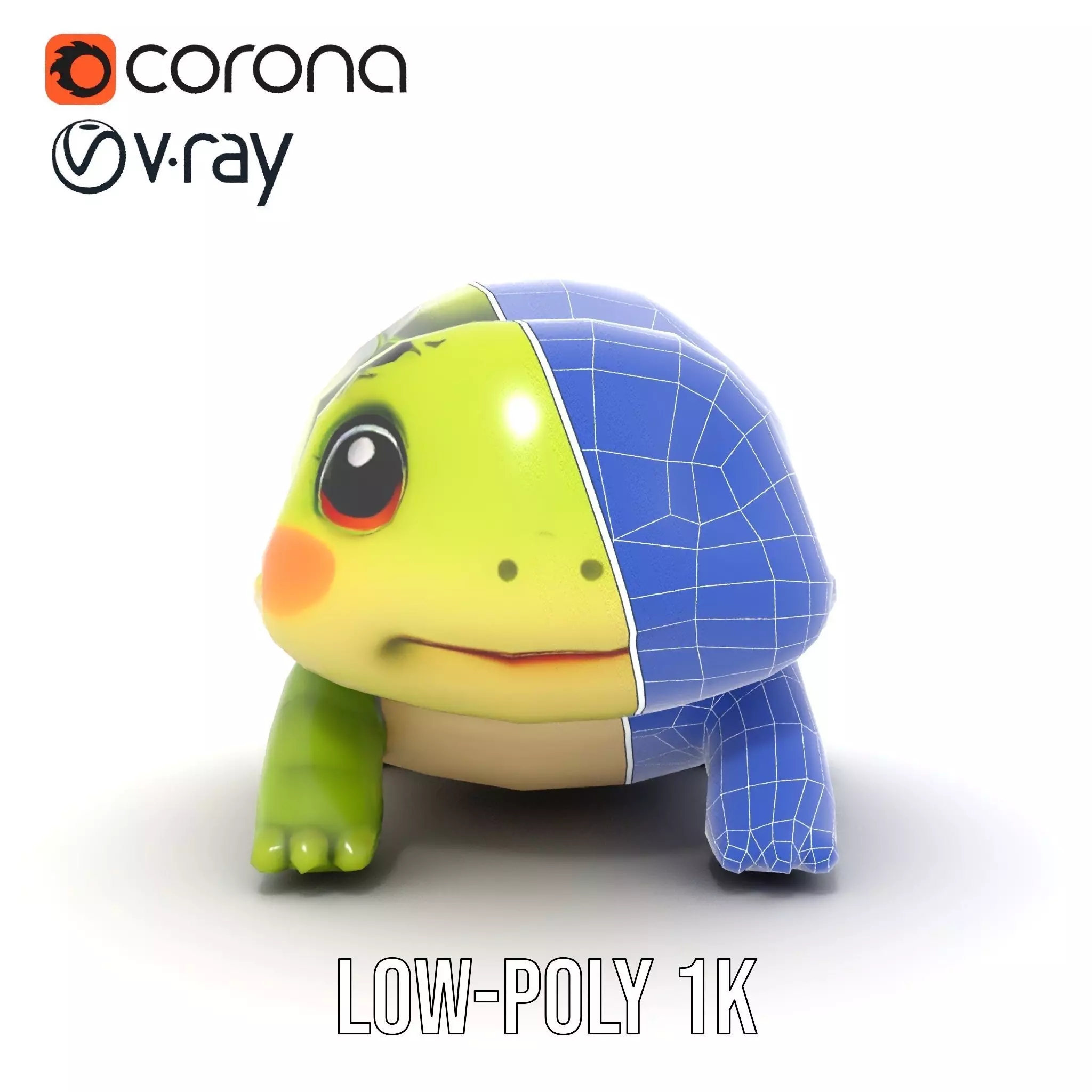 Cheerful Green Turtle model pack Low-poly 3D model_19