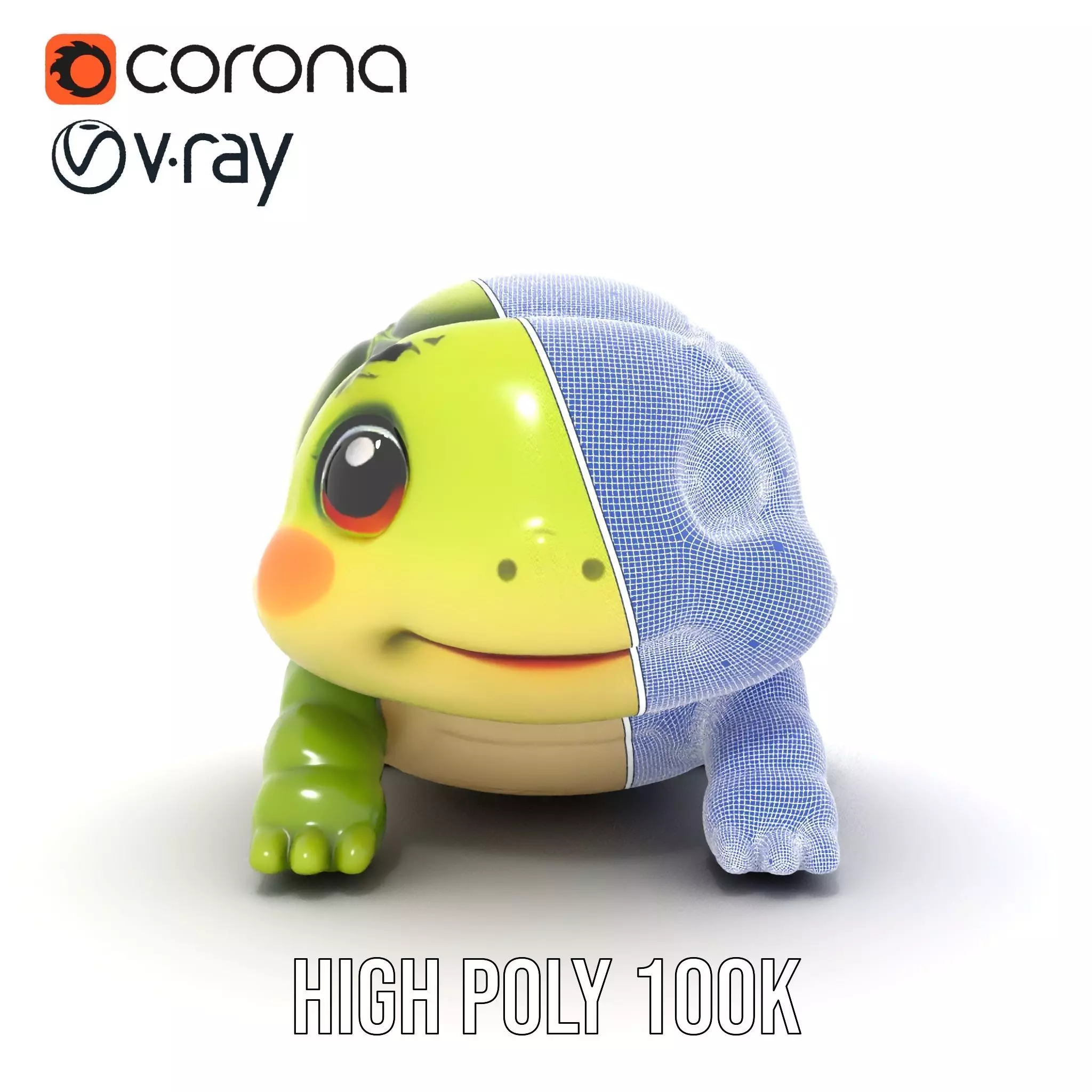 Cheerful Green Turtle model pack Low-poly 3D model_34