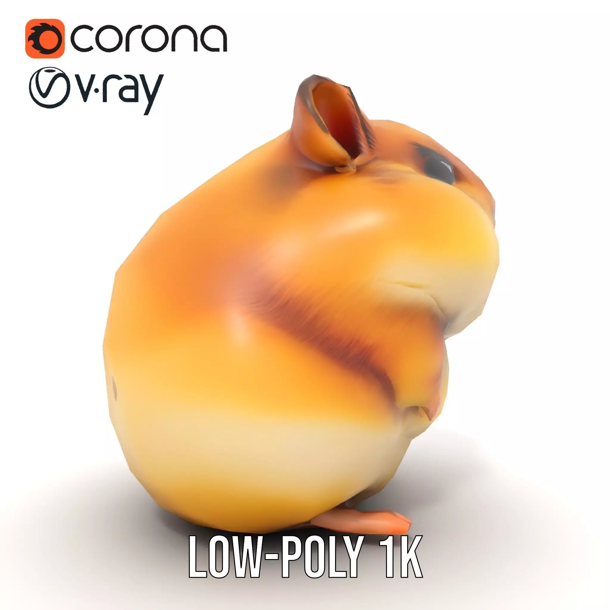 Golden Hamster model pack Low-poly 3D model_12