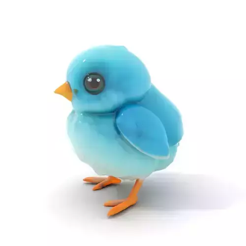 Adorable Bluebird Fluffy model pack Low-poly 3D model