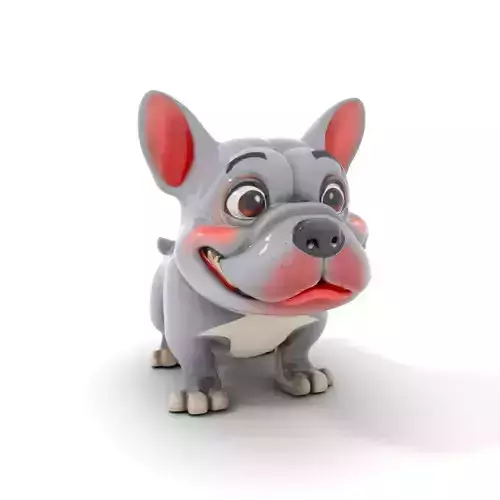 Playful Bulldog Character model pack Low-poly 3D model