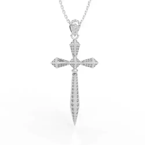 Perfect Sword Cross Diamond Pendant 