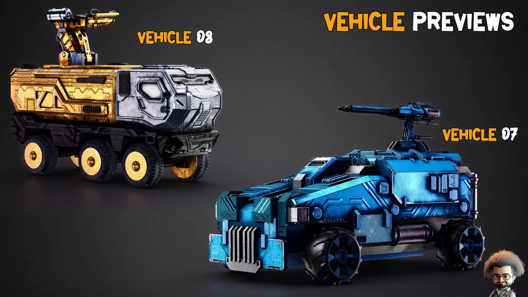 15 Game-Ready Sci-Fi Vehicle  and Texture   Vol 03 Low-poly 3D model_4