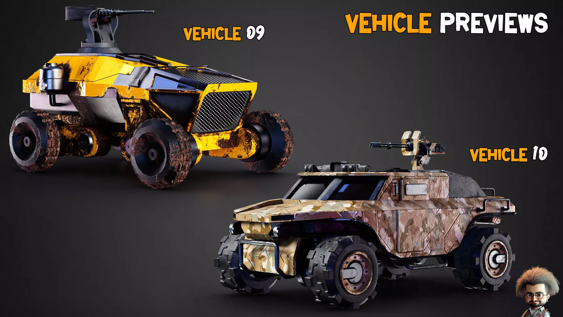 15 Game-Ready Sci-Fi Vehicle  and Texture   Vol 03 Low-poly 3D model_5