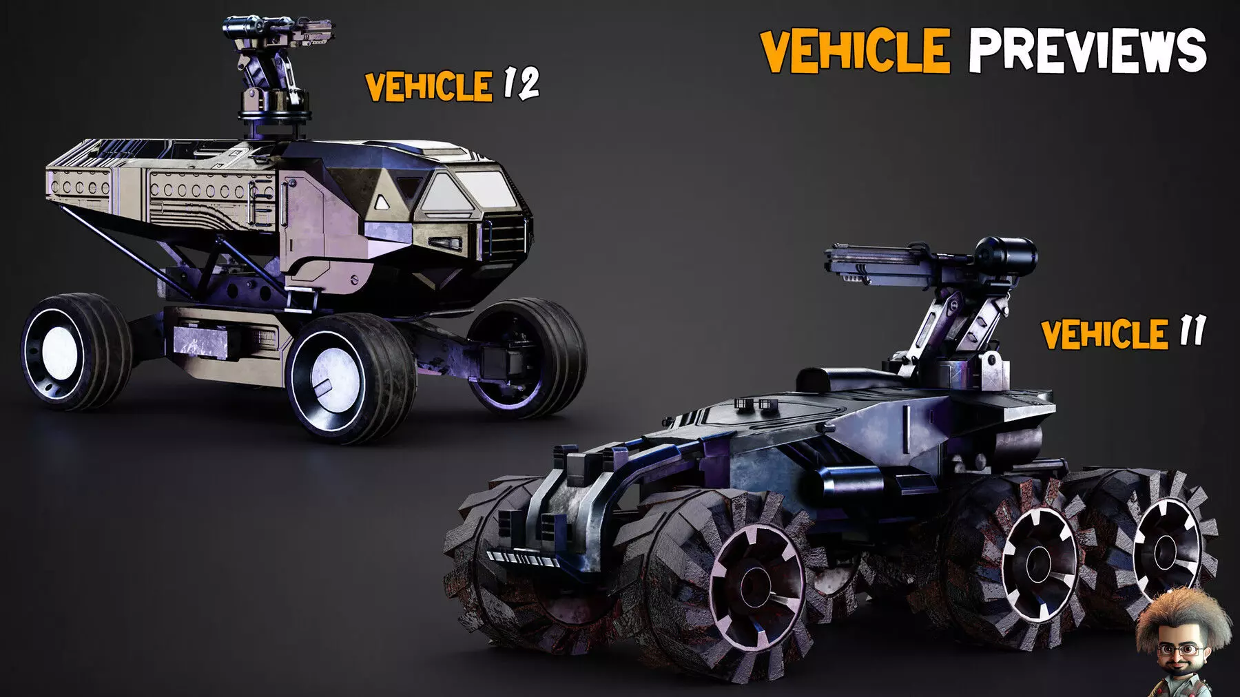 15 Game-Ready Sci-Fi Vehicle  and Texture   Vol 03 Low-poly 3D model_6