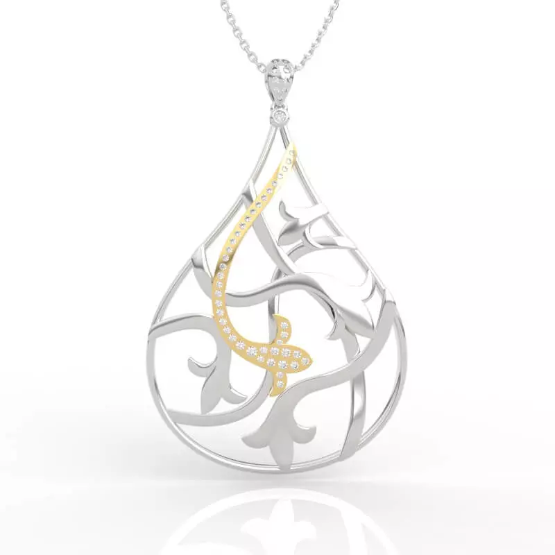 Exquisite Filigree Teardrop Pendant 3D print model