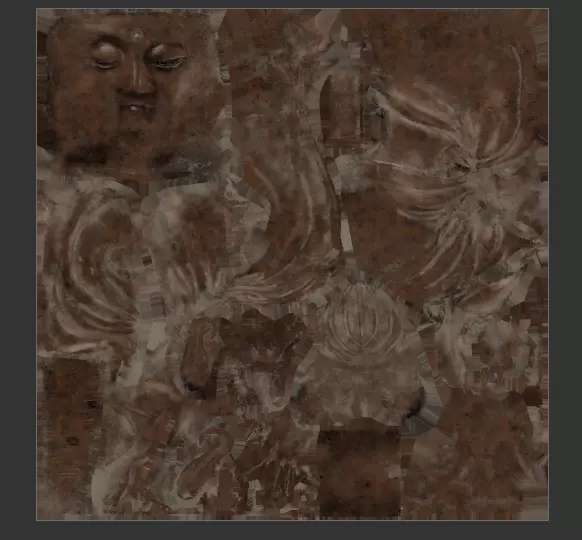 Low Poly Sitting Guanyin Avalokiteshvara Wooden 3D Model Low-poly 3D model_7