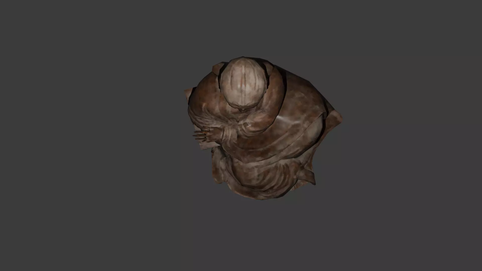 Low Poly Sitting Guanyin Avalokiteshvara Wooden 3D Model Low-poly 3D model_4