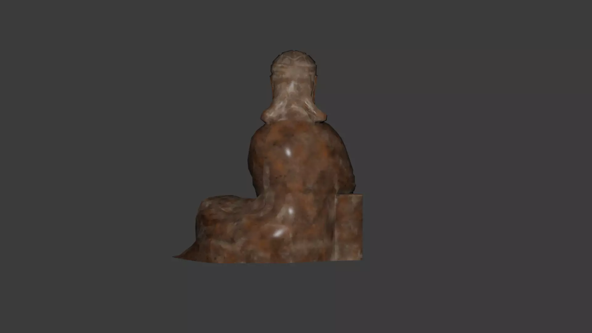 Low Poly Sitting Guanyin Avalokiteshvara Wooden 3D Model Low-poly 3D model_1