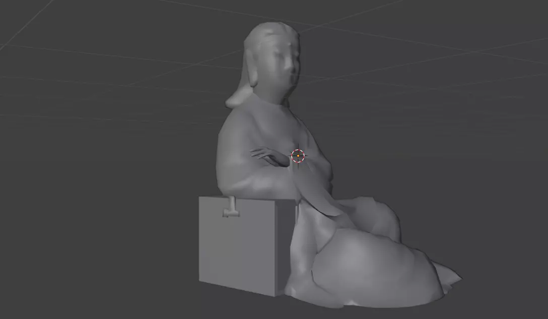 Low Poly Sitting Guanyin Avalokiteshvara Wooden 3D Model Low-poly 3D model_8