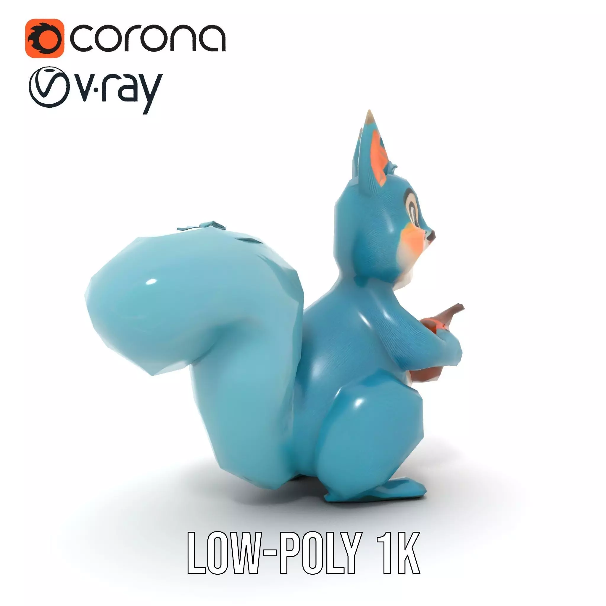 Cheerful Blue Squirrel model pack Low-poly 3D model_16