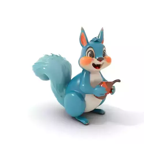 Cheerful Blue Squirrel model pack Low-poly 3D model