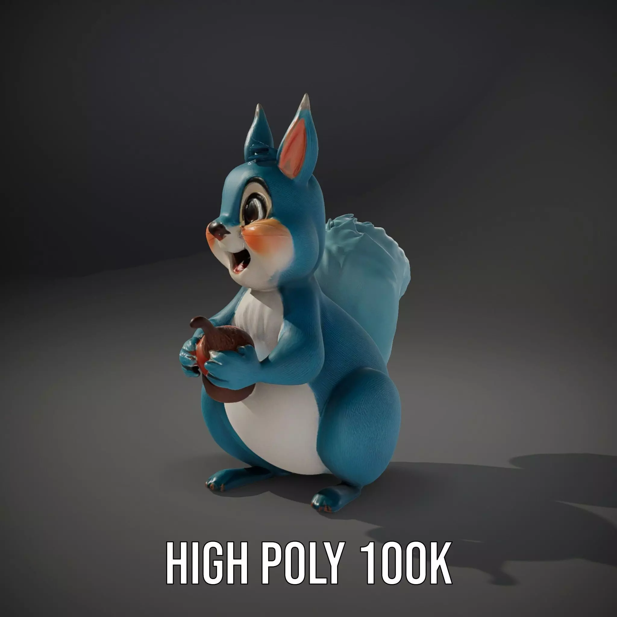 Cheerful Blue Squirrel model pack Low-poly 3D model_8