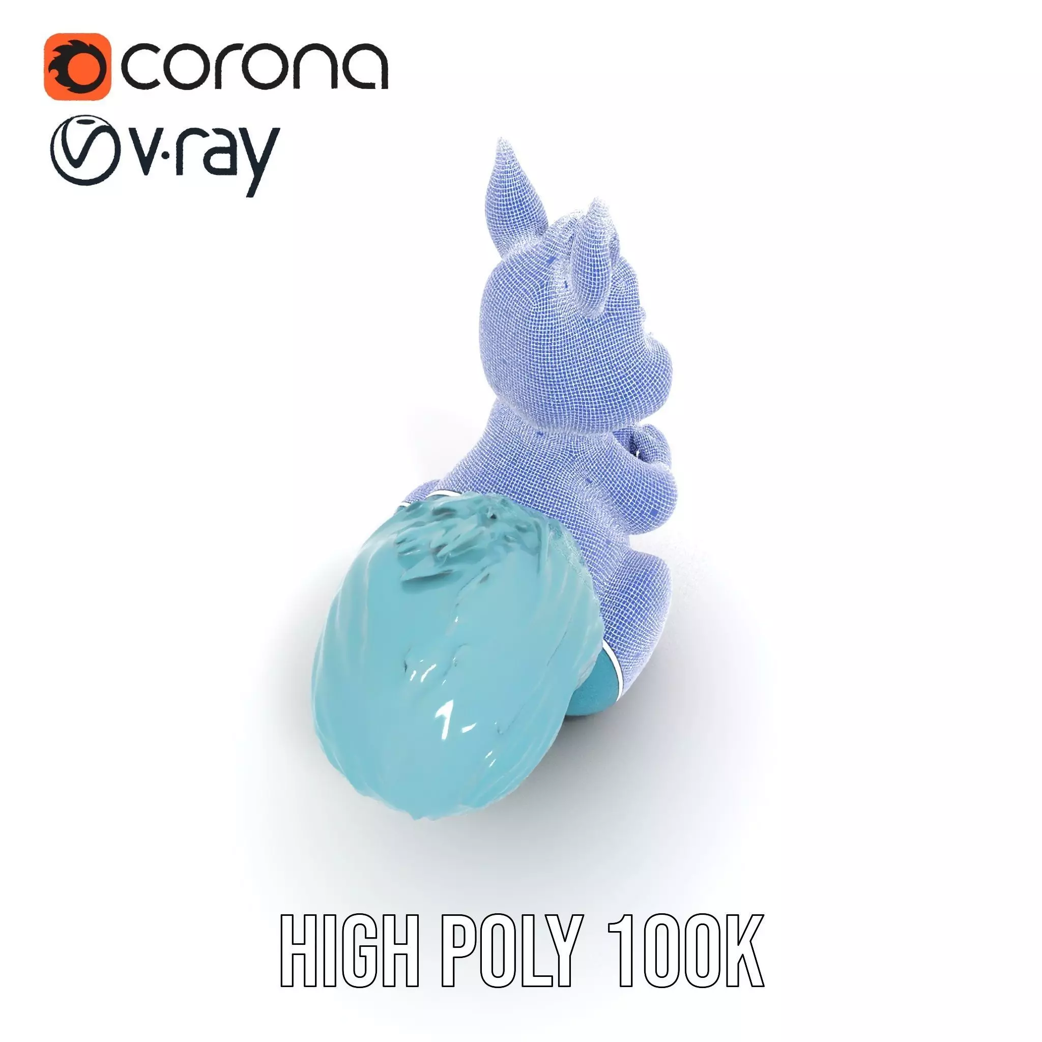 Cheerful Blue Squirrel model pack Low-poly 3D model_32