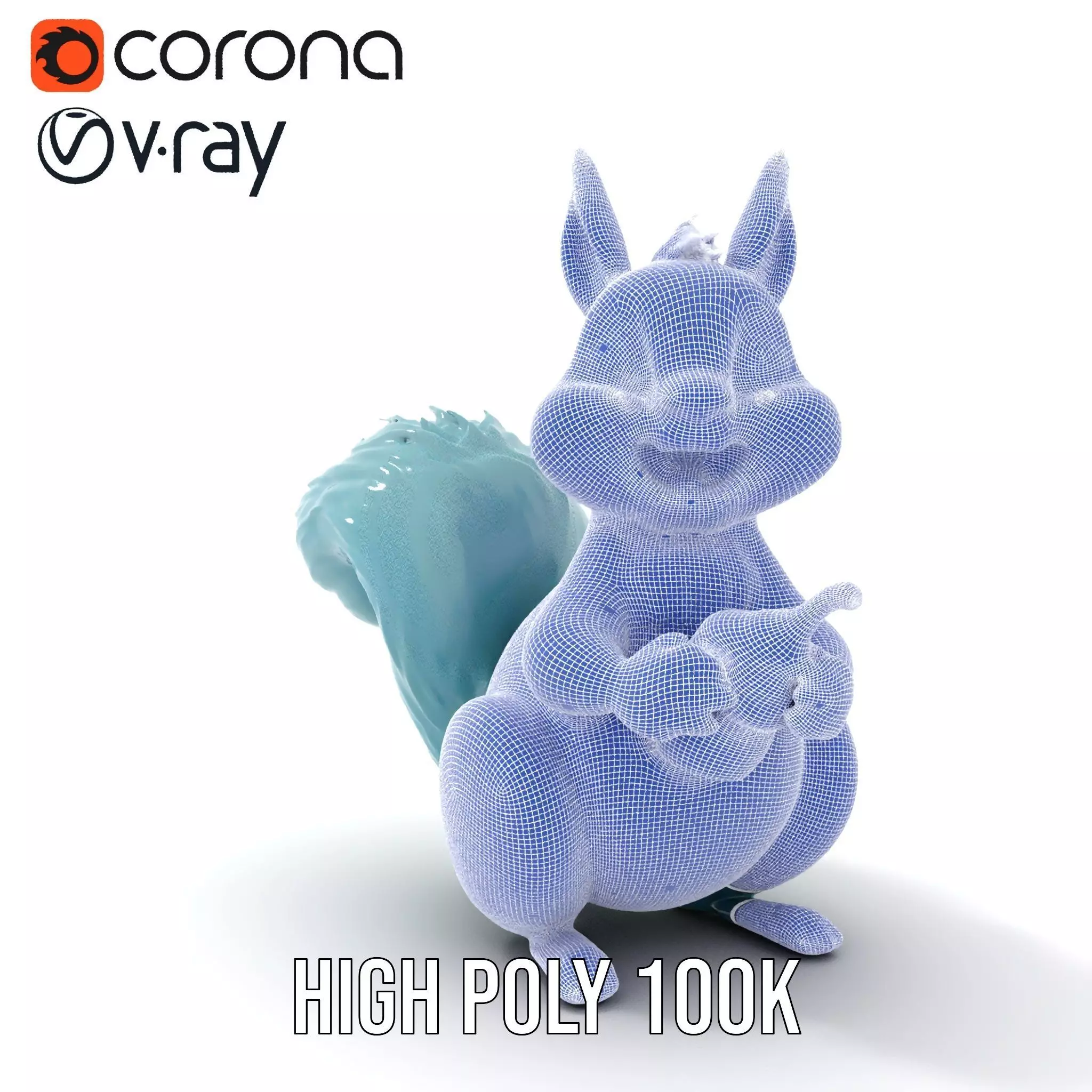 Cheerful Blue Squirrel model pack Low-poly 3D model_34