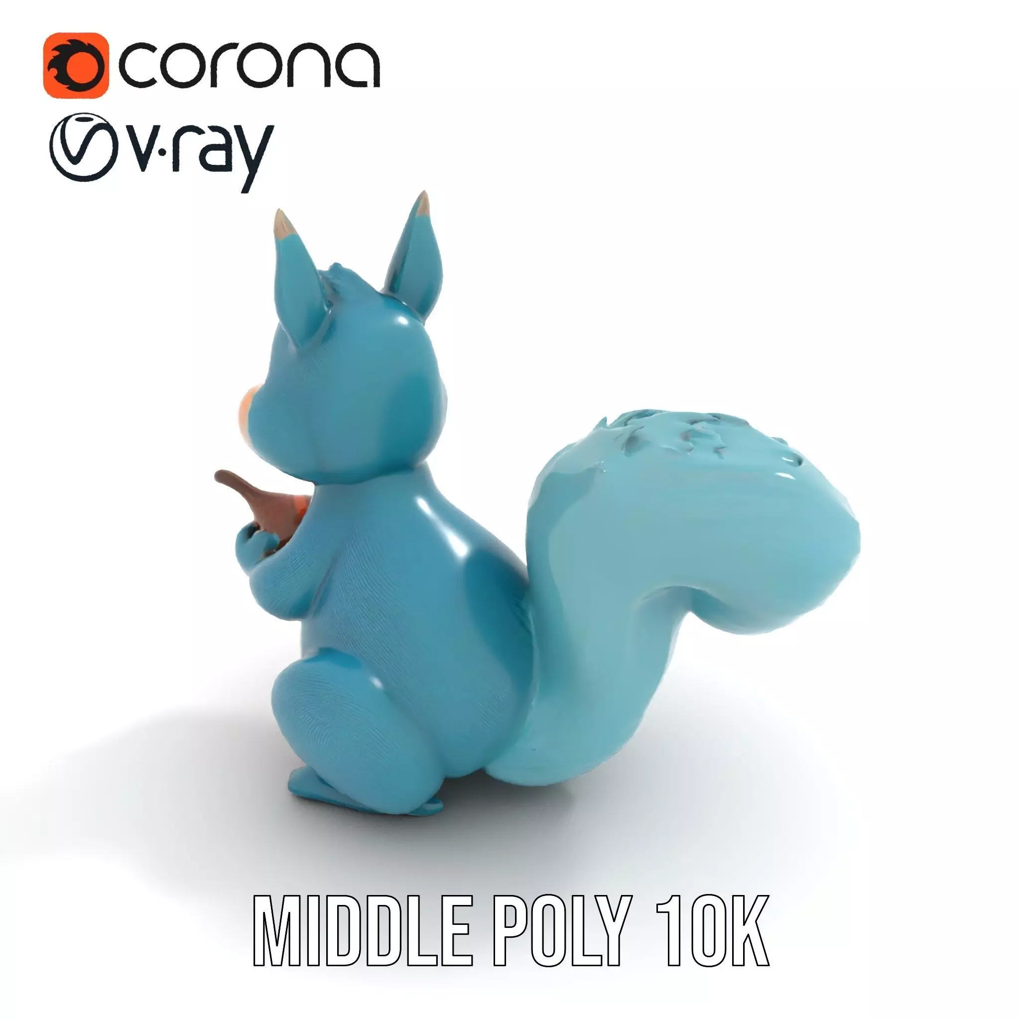 Cheerful Blue Squirrel model pack Low-poly 3D model_15