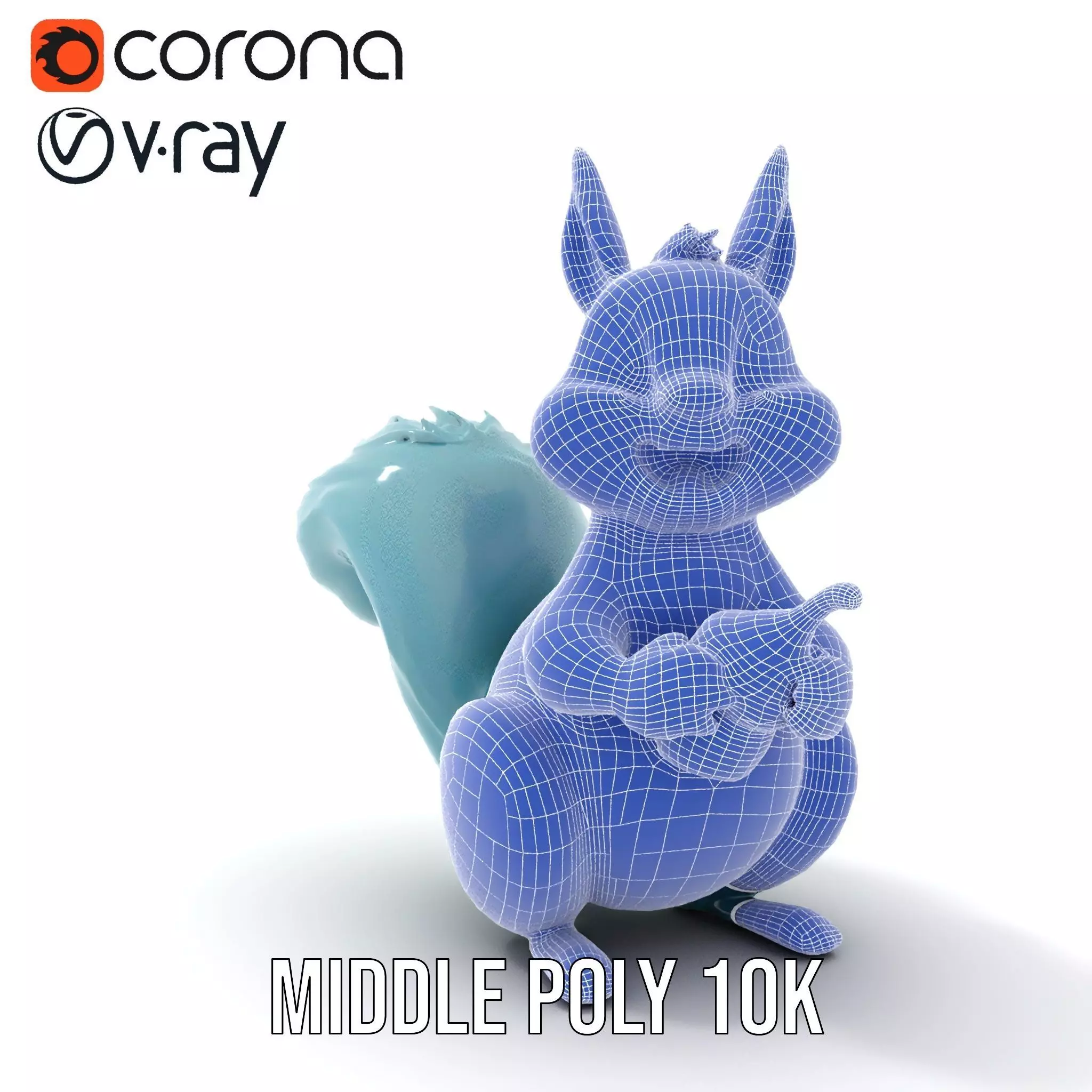 Cheerful Blue Squirrel model pack Low-poly 3D model_23