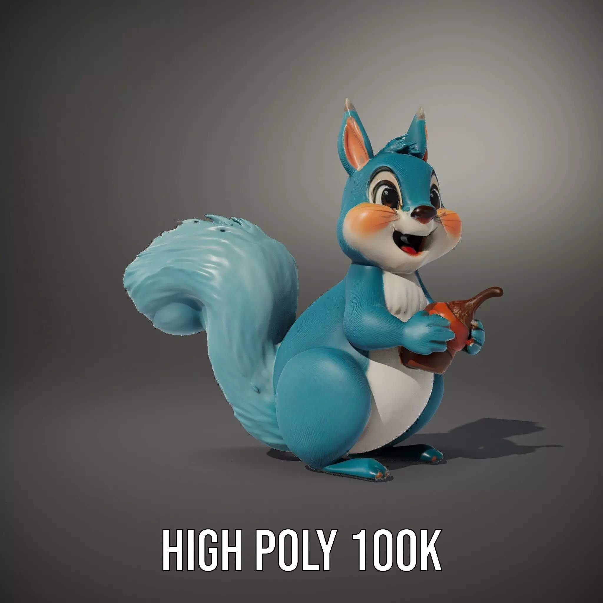 Cheerful Blue Squirrel model pack Low-poly 3D model_10