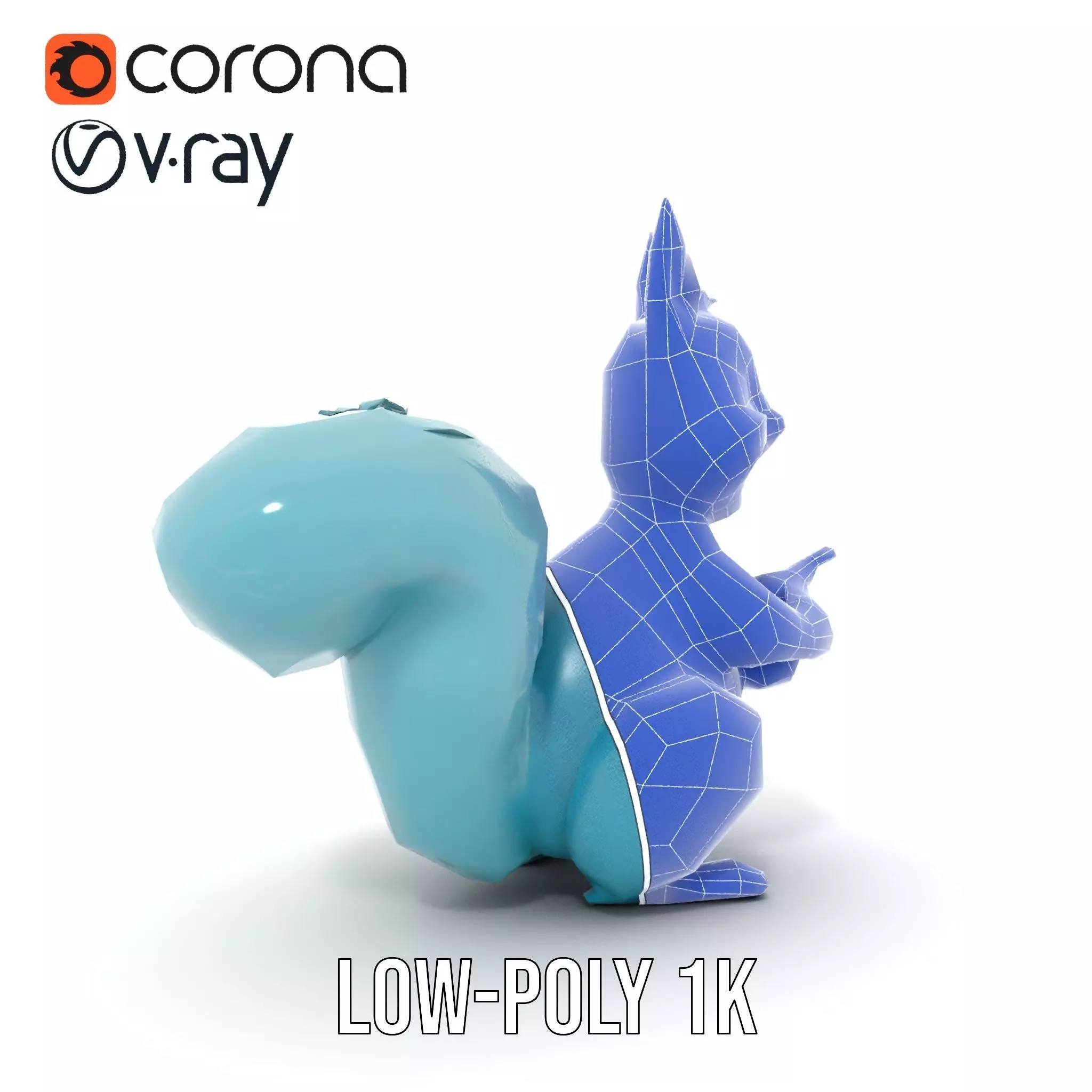 Cheerful Blue Squirrel model pack Low-poly 3D model_18