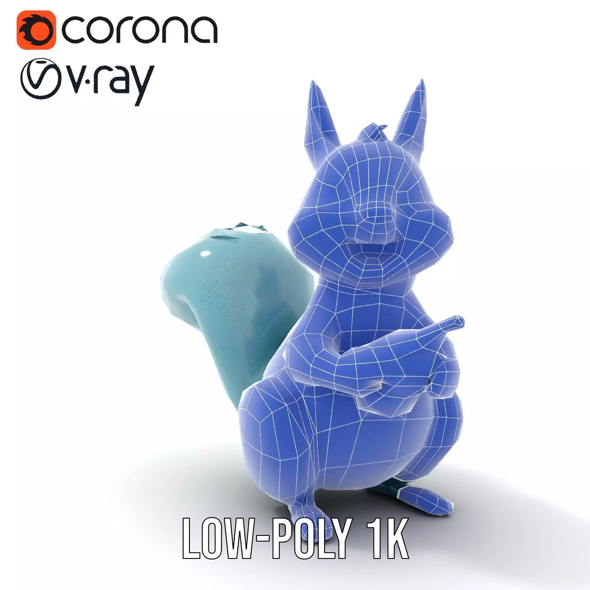 Cheerful Blue Squirrel model pack Low-poly 3D model_30