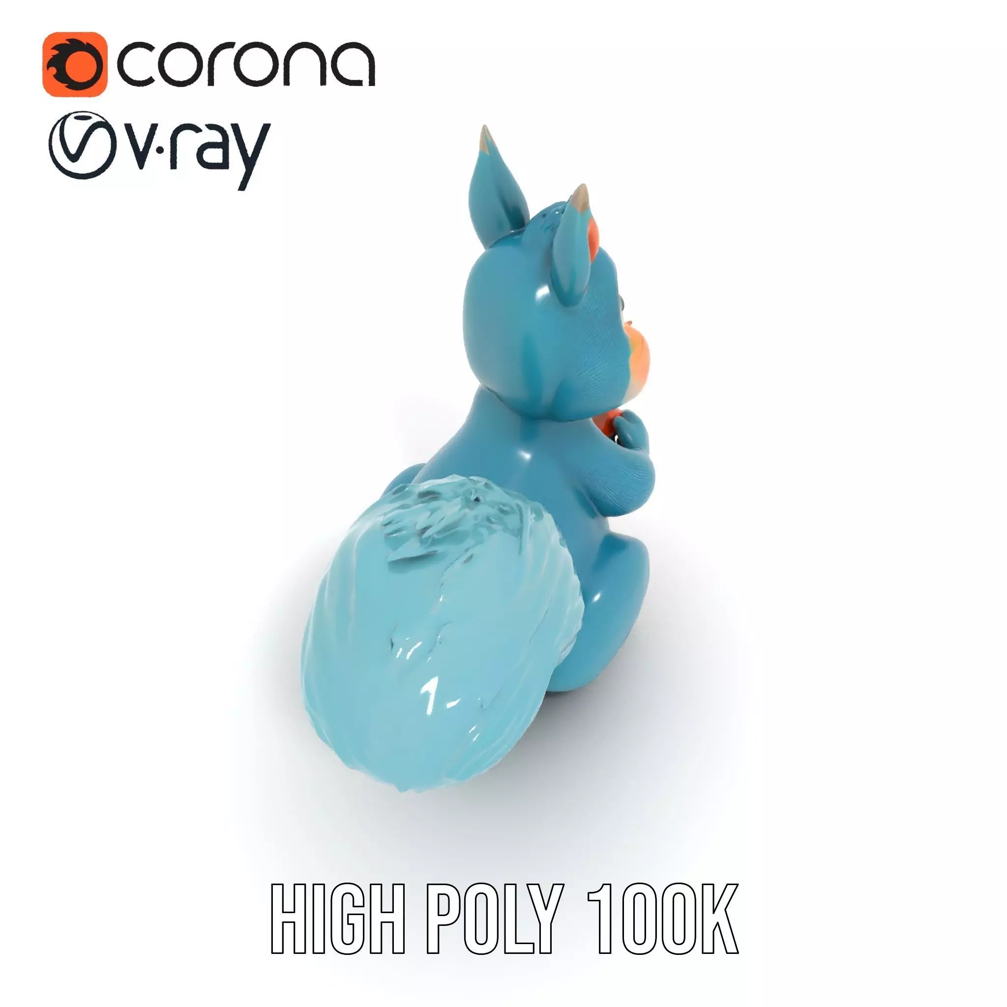 Cheerful Blue Squirrel model pack Low-poly 3D model_19