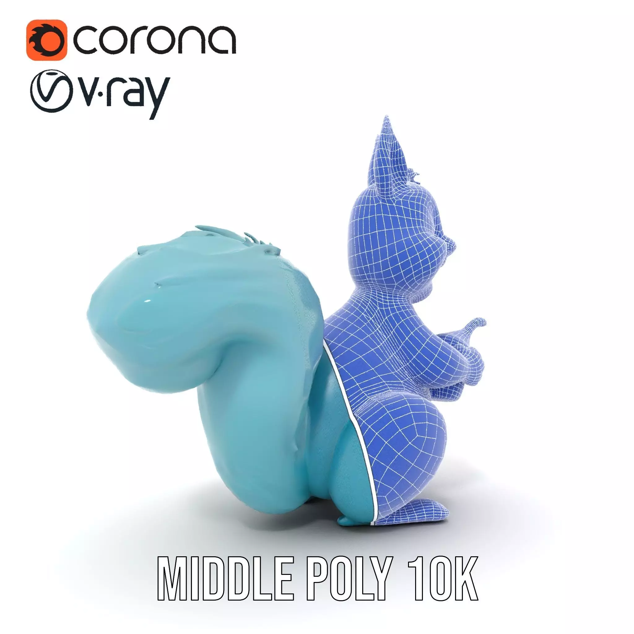 Cheerful Blue Squirrel model pack Low-poly 3D model_26