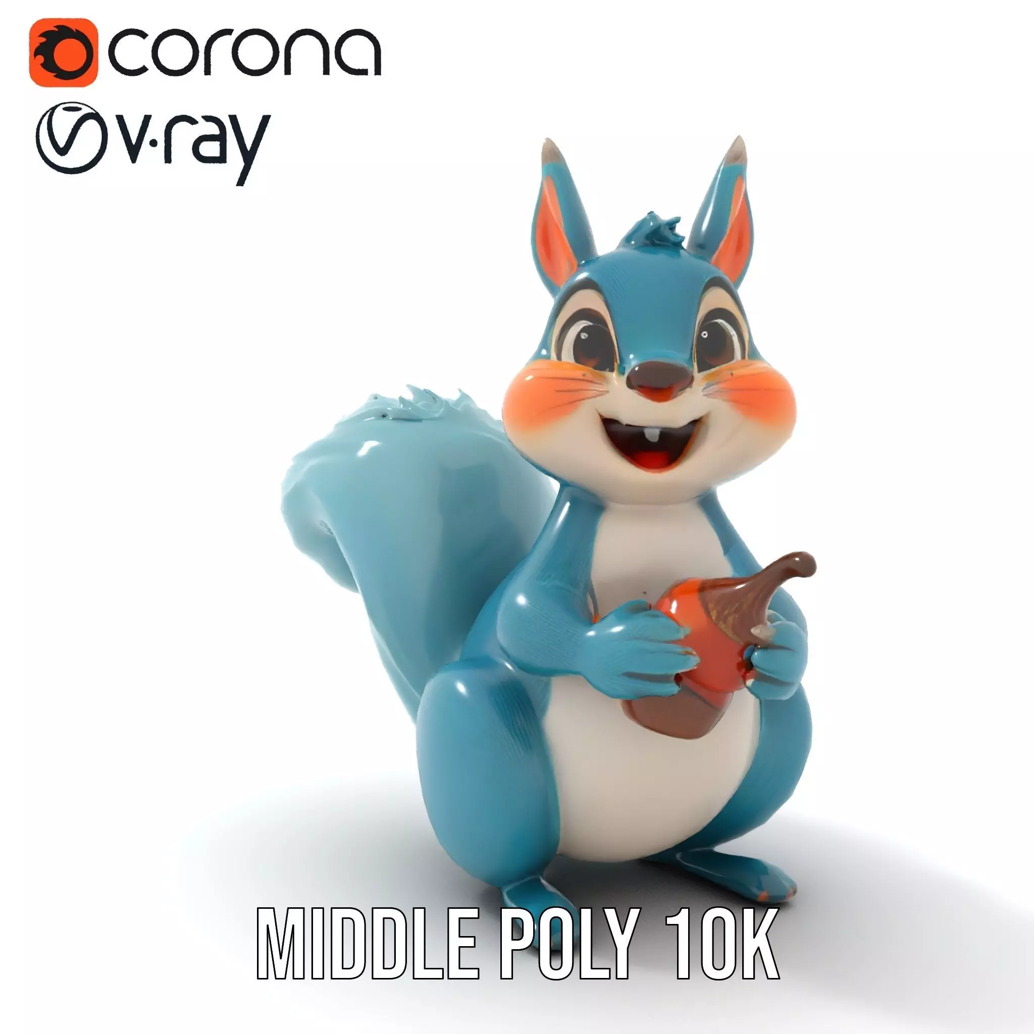 Cheerful Blue Squirrel model pack Low-poly 3D model_11
